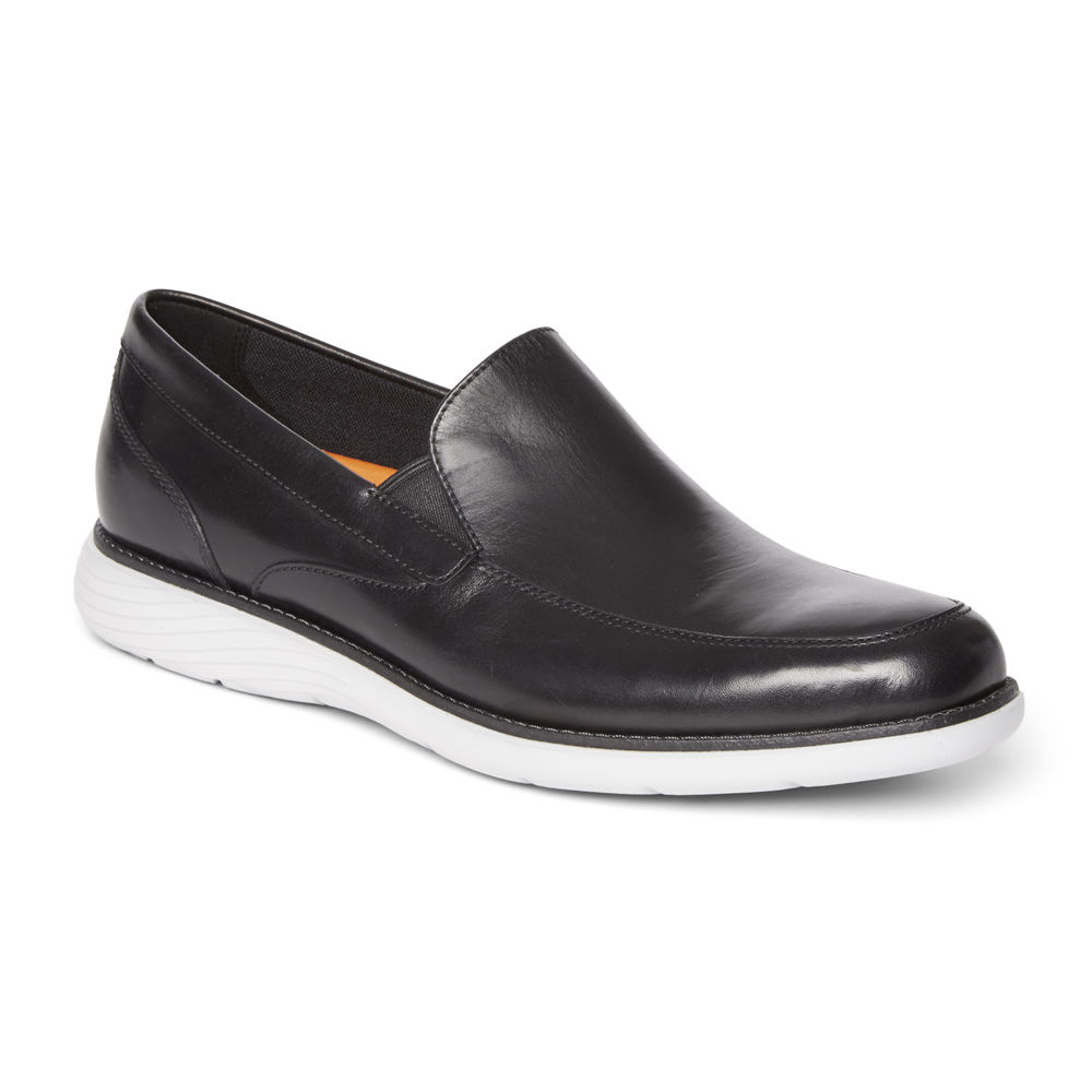 Mens Loafers - Rockport Garett Venetian - Black - BMSL43650